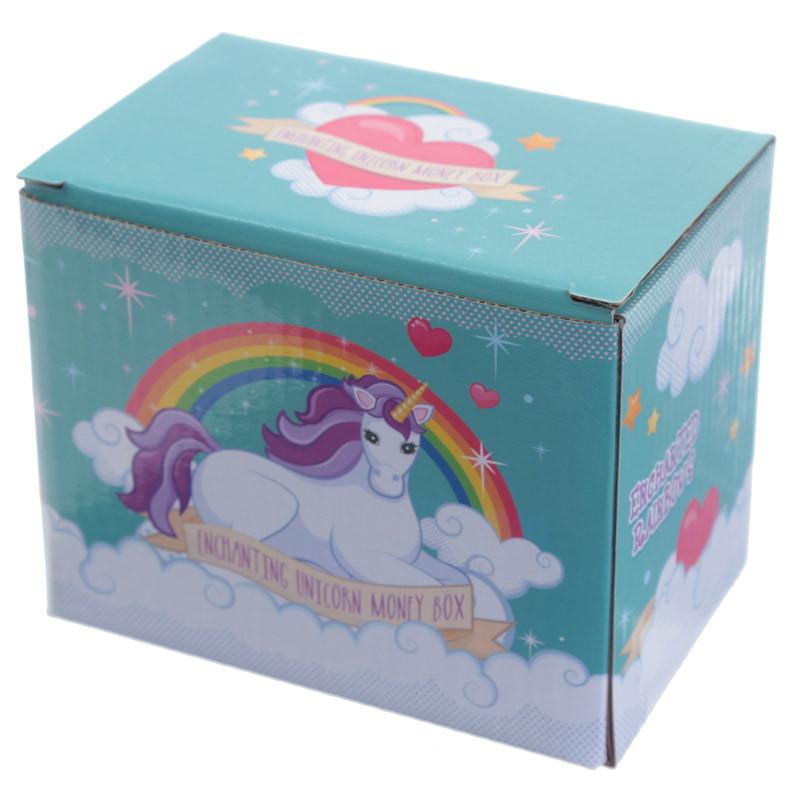 Rainbow Unicorn Head Money Box Bank Piggy Bank Gift 